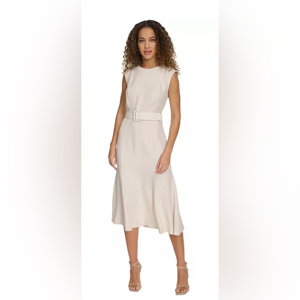 NWT Calvin Klein Cream Sleeveless Sheath Dress